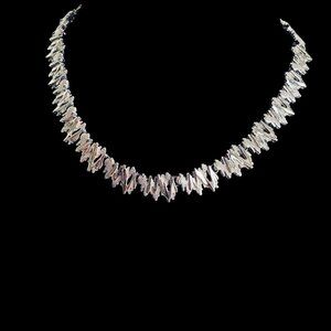 Two Tone Silver Zig Zag Vintage Necklace Choker​​​​​​​​​